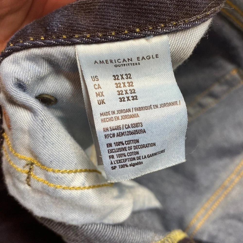 American Eagle Outfitters Jeans Mens 32x32 Slim‎ Taper Dark Wash Button Fly